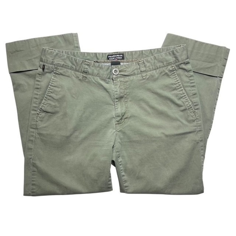 VTG Polo Ralph Lauren Jeans Co. Womens Sz 10 Green Chino Cuffed Capri Pants-1851